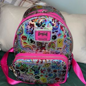 BNWT LISA FRANK IRIDESCENT AOP LOUNGEFLY